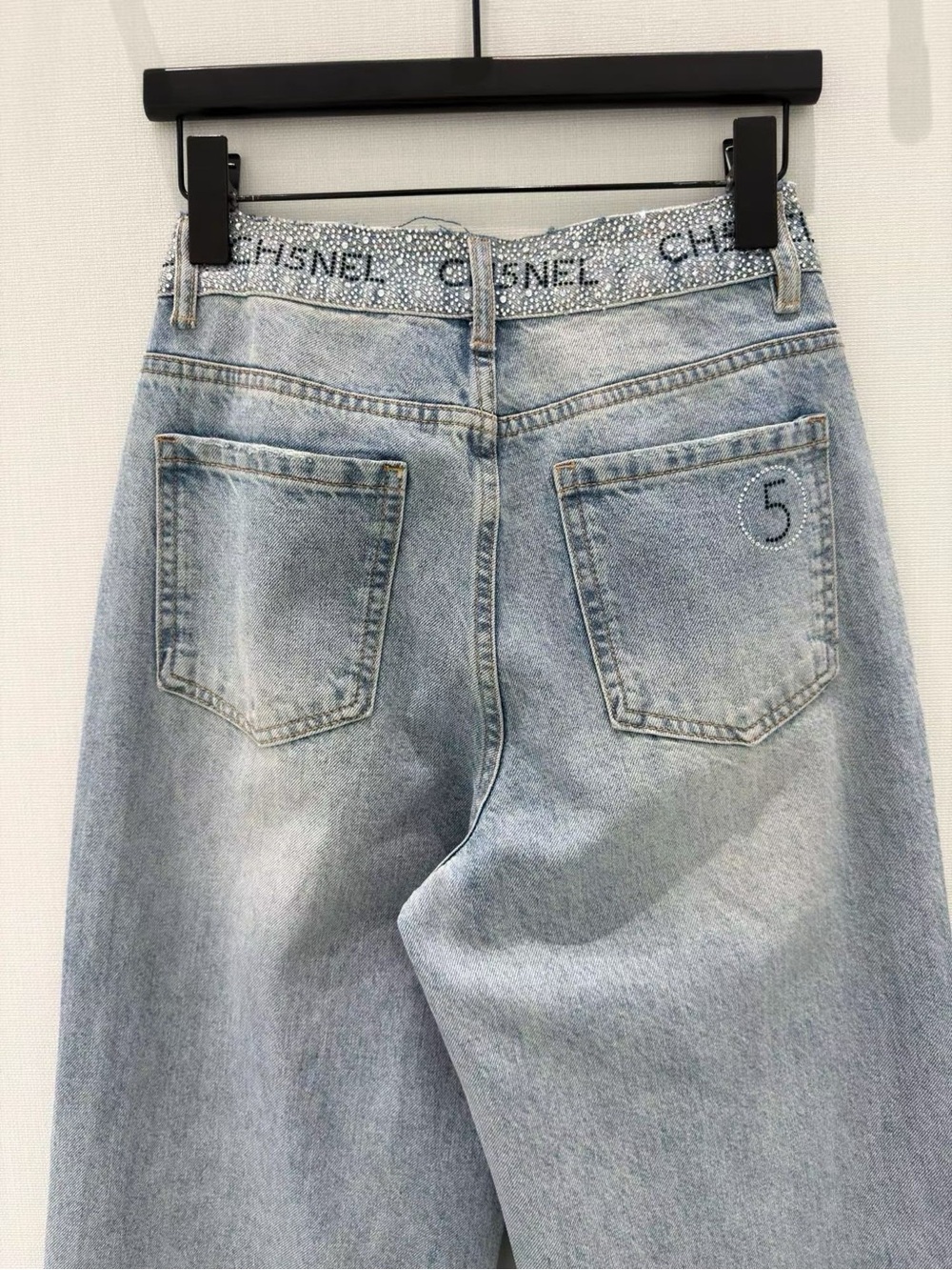 CHANEL Light Blue Wide-Leg Jeans - Picture 4 of 5